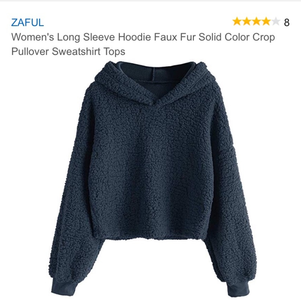 NWT Zaful cropped Sherpa hoodie